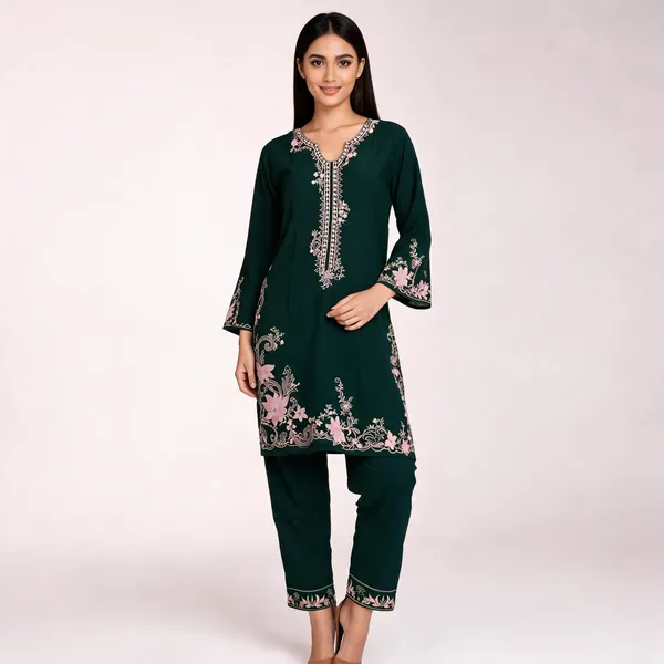Green_Rayon_Straight_Embroidered_Kurta_Set_For_Women