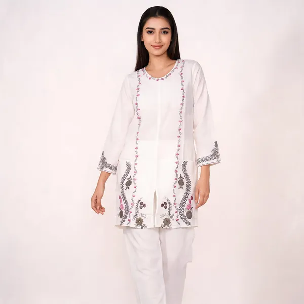 White_Rayon_Straight_Embroidered_Kurta_Set_For_Women