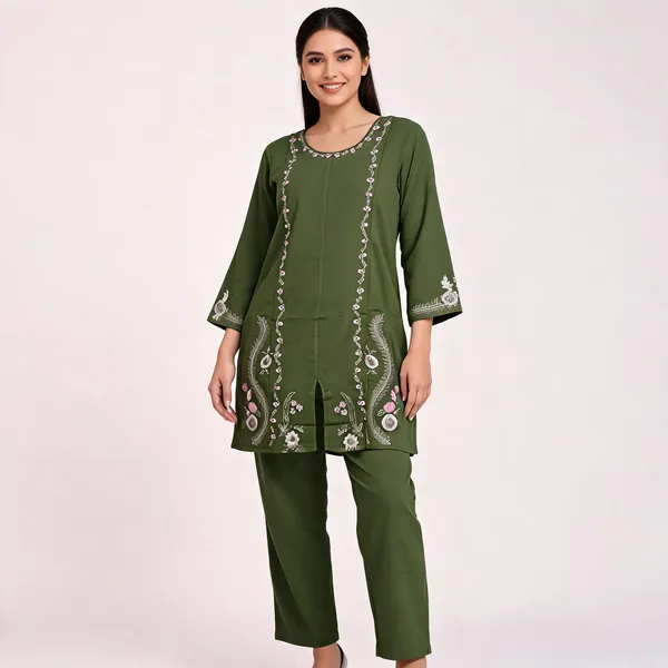 Green_Rayon_Straight_Embroidered_Kurta_Set_For_Women