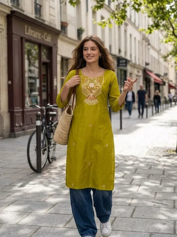 Olive_Green_Embroidered_Straight_Kurta_For_Women