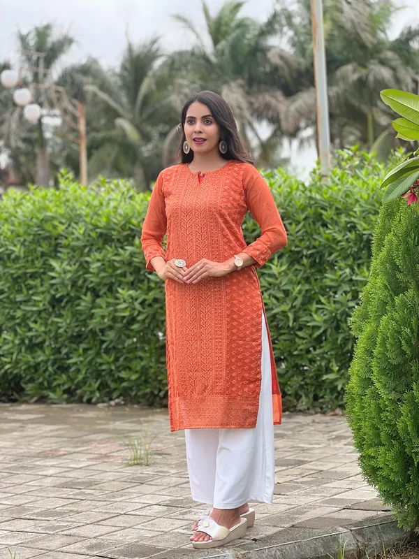 Orange_Embroidered_Straight_Kurta_For_Women