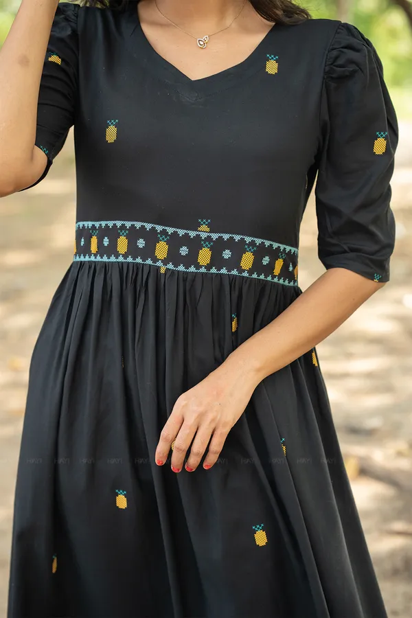 Black_Printed_Fit_And_Flare_Dress_For_Women