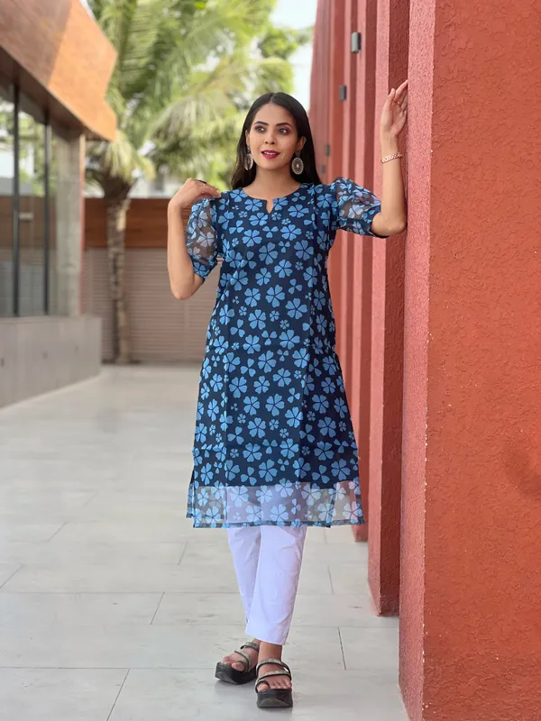 Blue_Floral_Print_Straight_Kurta_For_Women