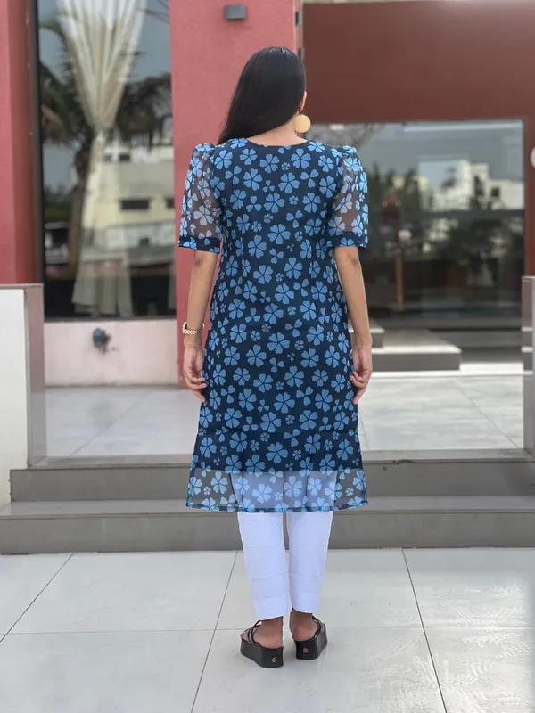 Blue_Floral_Print_Straight_Kurta_For_Women
