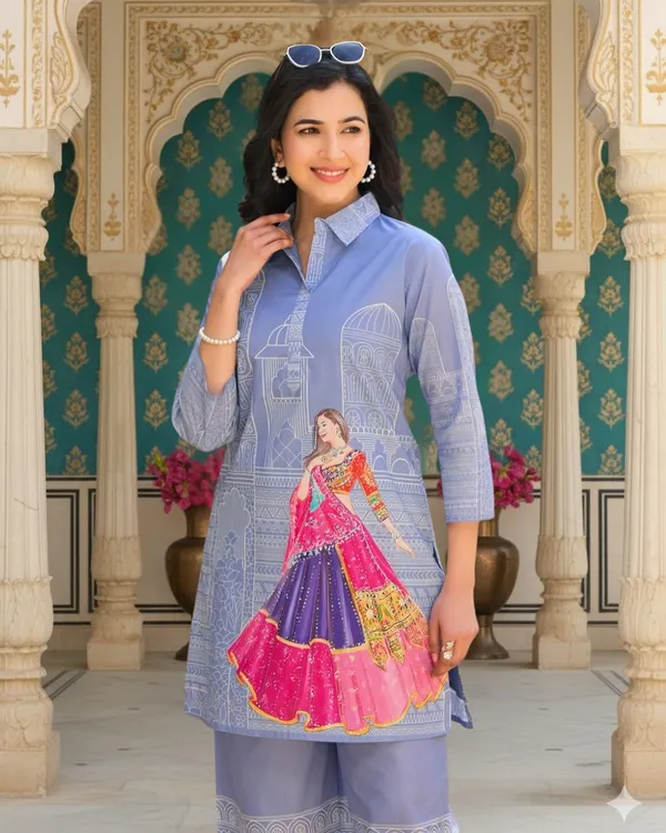 Blue_Printed_Straight_Kurta_Co-Ord_Set_For_Women