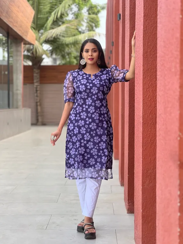 Purple_Floral_Printed_A-Line_Kurti_For_Women