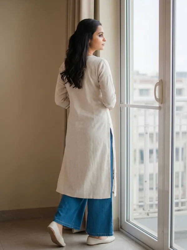 Cream_Floral_Print_Straight_Kurta_Set_For_Women