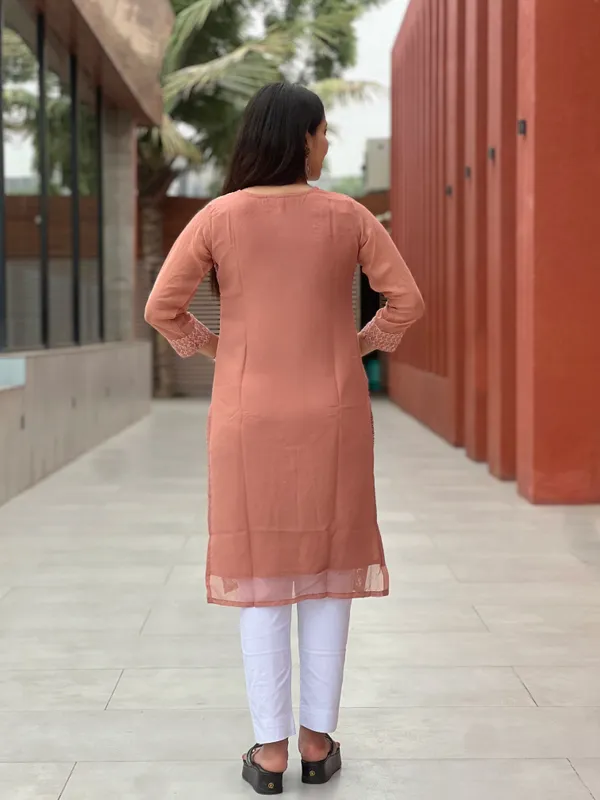 Peach_Embroidered_Straight_Kurta_For_Women