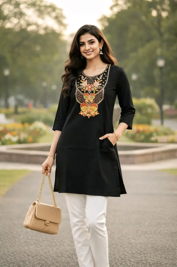 Black_Embroidered_Straight_Kurta_For_Women