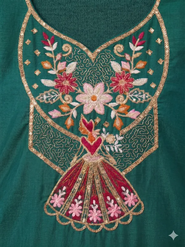 Teal_Embroidered_Straight_Kurta_For_Women