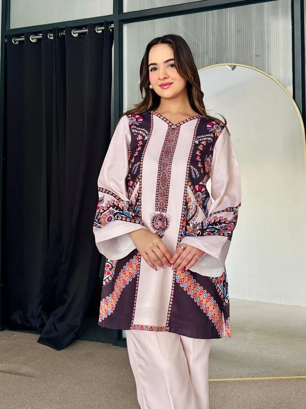 Pink_Floral_Printed_Flared_Kurta_Co-Ord_Set_For_Women