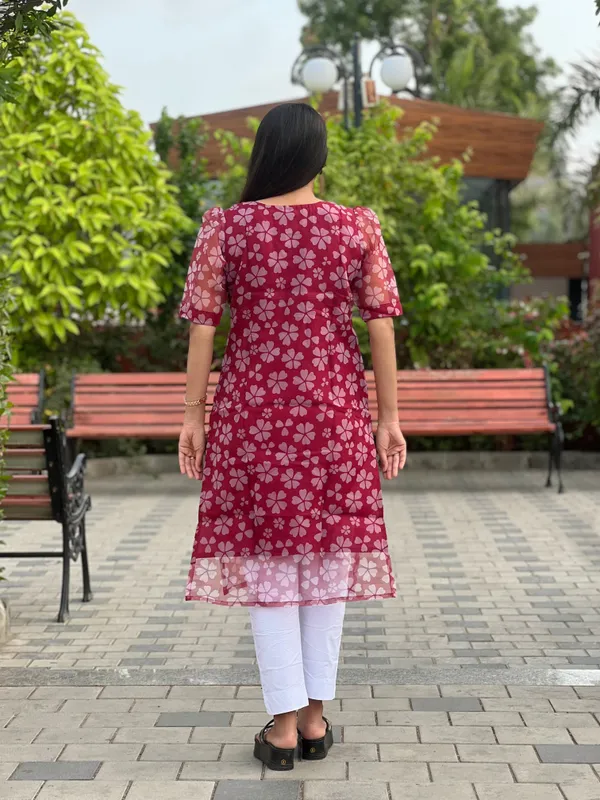 Maroon_Floral_Print_Straight_Kurta_For_Women