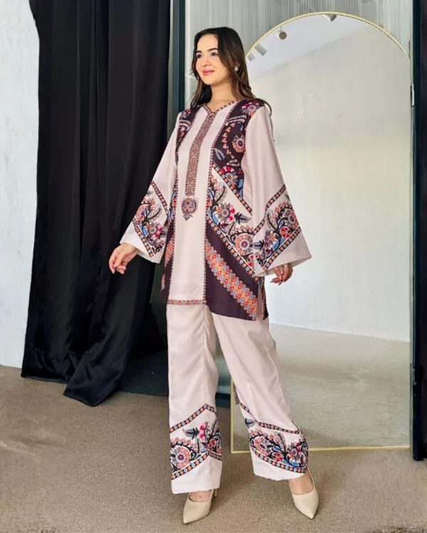 Pink_Floral_Printed_Flared_Kurta_Co-Ord_Set_For_Women