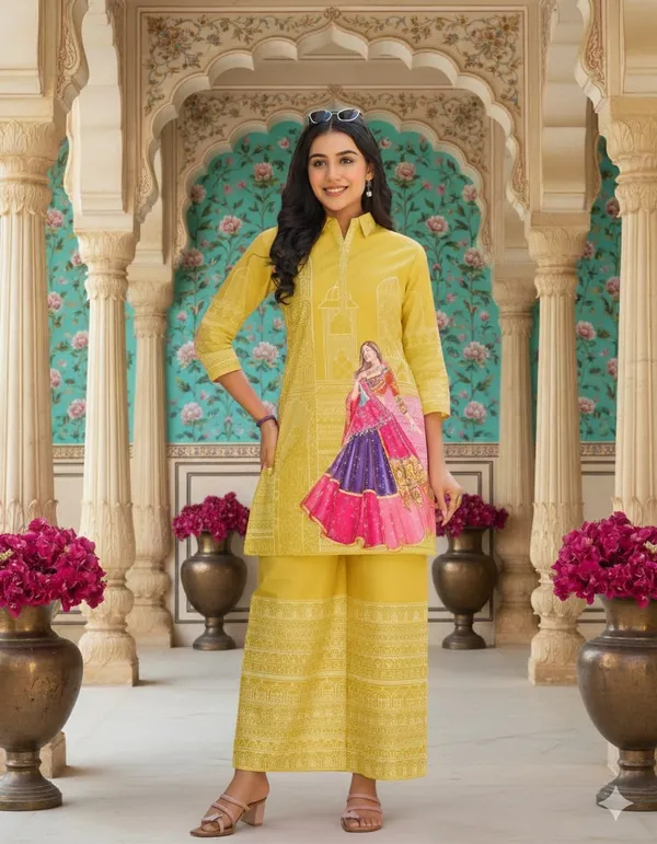 Yellow_Printed_Kurta_Palazzo_Co-Ord_Set_For_Women