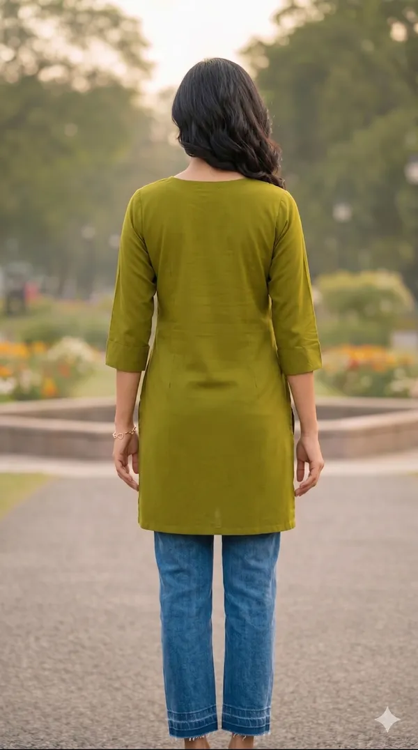 Olive_Green_Embroidered_Straight_Kurta_For_Women