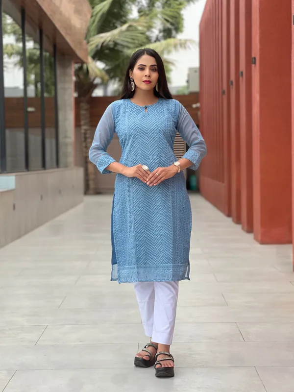 Blue_Patterned_Straight_Kurta_For_Women