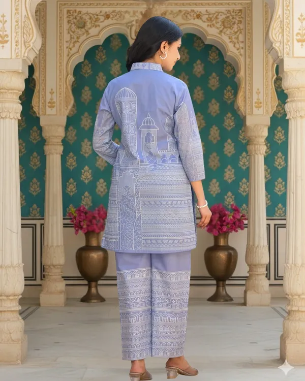 Blue_Printed_Straight_Kurta_Co-Ord_Set_For_Women