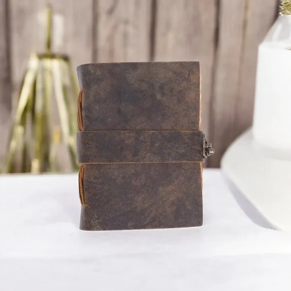Handmade_Vintage_Dark_Brown_100%_Full-Grain_Genuine_Buffalo_Leather_Journal_With_Deckle_Edge_Handmade_Cotton_Paper_-_Antique_Brass_Skeleton_Key_&_Wrap_Strap,_200_Unruled_Pages,_Portable_7X5_Inch_Diary_For_Men_&_Women