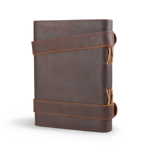 Handmade_Dark_Chocolate_Brown_100%_Genuine_Buffalo_Leather_Journal_For_Writing_&_Sketching_-_Dual_Horizontal_Snap_Straps_With_Antique_Metal_Buttons,_200_Unruled_Pages,_Portable_7X5_Inch_Hand-Stitched_Diary_For_Men_&_Women