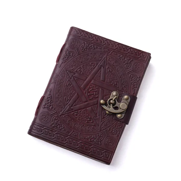 Handmade_Embossed_Celtic_Pentagram_Deep_Plum_Purple_100%_Genuine_Buffalo_Leather_Journal_For_Writing_&_Sketching_-_Vintage_Brass_Finish_Lock,_200_Unruled_Pages,_Portable_7X5_Inch_Hand-Stitched_Diary_For_Men_&_Women