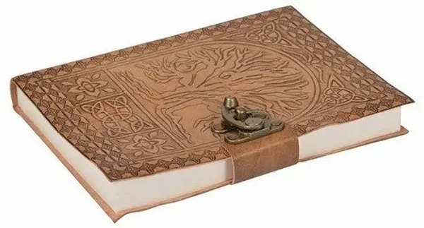 Handmade_Embossed_Celtic_Tree_Of_Life_Tan_Brown_100%_Genuine_Buffalo_Leather_Journal_For_Writing_&_Sketching_-_Vintage_Brass_Finish_Lock,_200_Unruled_Pages,_Portable_7X5_Inch_Hand-Stitched_Diary_For_Men_&_Women