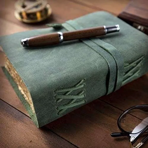 Slate_Grey_Buffalo_Leather_Cross-Stitch_Wraparound_Journal_200_Pages