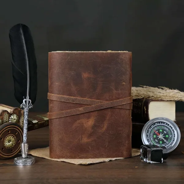 Dark_Brown_Buffalo_Leather_Deckle_Edge_Key_Lock_Journal_200_Pages
