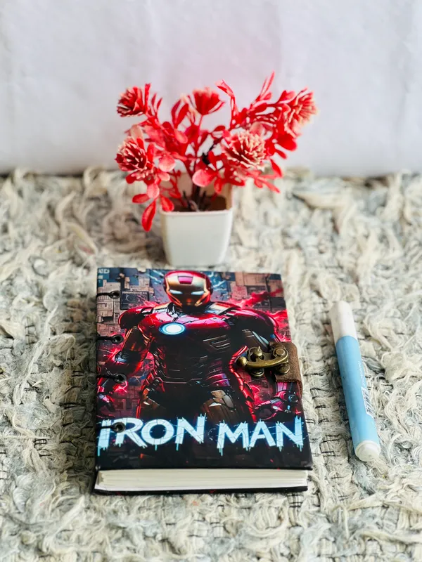 Handcrafted_Armored_Superhero_Iron_Man_Printed_Hardbound_Journal_For_Writing_&_Sketching_-_Vintage_Brass_Finish_Lock,_200_Unruled_Pages,_Portable_7X5_Inch_Hand-Stitched_Diary