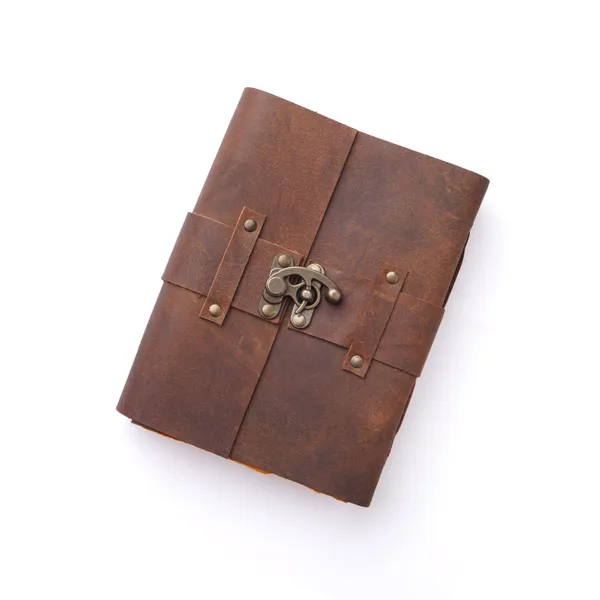 Handmade_Vintage_Rustic_Brown_100%_Genuine_Buffalo_Leather_Journal_With_Antique_Burnt_Deckle_Edge_Paper_For_Writing_&_Sketching_-_Riveted_Leather_Strap_With_Vintage_Brass_Finish_Lock,_200_Unruled_Pages,_Portable_8X6_Inch_Hand-Stitched_Diary_For_Men_&_Women
