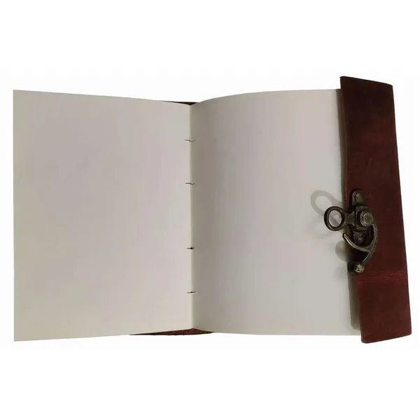 Handmade_Vintage_Rustic_Brown_100%_Genuine_Buffalo_Leather_Journal_For_Writing_&_Sketching_-_Antique_Brass_Finish_Lock,_200_Unruled_Pages,_Portable_7X5_Inch_Hand-Stitched_Diary