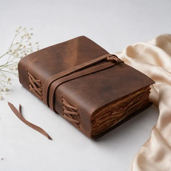 Tan_Brown_Buffalo_Leather_Cross-Stitch_Wraparound_Journal_200_Pages