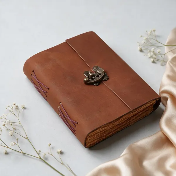Handmade_Vintage_Jade_Green_100%_Genuine_Buffalo_Leather_Journal_With_Antique_Burnt_Deckle_Edge_Paper_For_Writing_&_Sketching_-_Antique_Brass_Skeleton_Key,_Cross-Stitched_Spine,_200_Unruled_Pages,_Portable_7X5_Inch_Diary_For_Men_&_Women