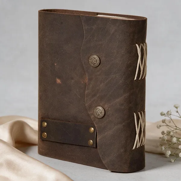 Handmade_Dark_Vintage_Brown_100%_Genuine_Buffalo_Leather_Journal_For_Writing_&_Sketching_-_Antique_Double_Snap_Button_Closure,_200_Unruled_Pages,_Portable_7X5_Inch_Hand-Stitched_Diary_For_Men_&_Women