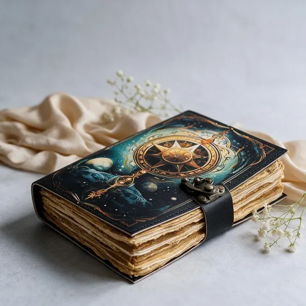 Handmade_High-Definition_UV_Printed_Celestial_Compass_Leather_Journal_With_Antique_Deckle_Edge_Paper_For_Writing_&_Sketching_-_Vintage_Brass_Finish_Lock,_200_Unruled_Pages,_Portable_7X5_Inch_Hand-Stitched_Diary