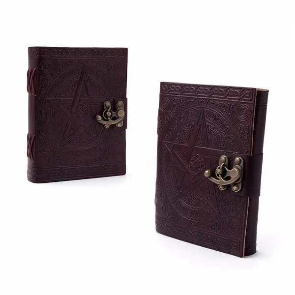 Handmade_Embossed_Celtic_Pentagram_Deep_Plum_Purple_100%_Genuine_Buffalo_Leather_Journal_For_Writing_&_Sketching_-_Vintage_Brass_Finish_Lock,_200_Unruled_Pages,_Portable_7X5_Inch_Hand-Stitched_Diary_For_Men_&_Women
