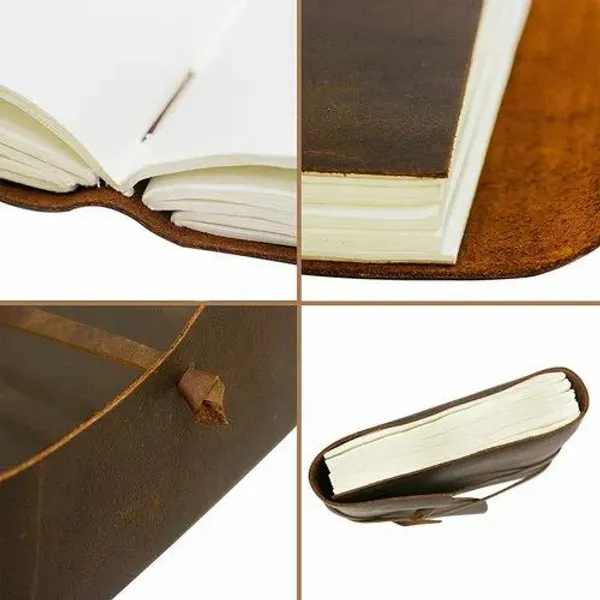 Handmade_Dark_Vintage_Brown_100%_Genuine_Buffalo_Leather_Journal_For_Writing_&_Sketching_-_Wrap-Around_Leather_Tie_Strap,_200_Unruled_Pages,_Portable_7X5_Inch_Hand-Stitched_Flap_Journal