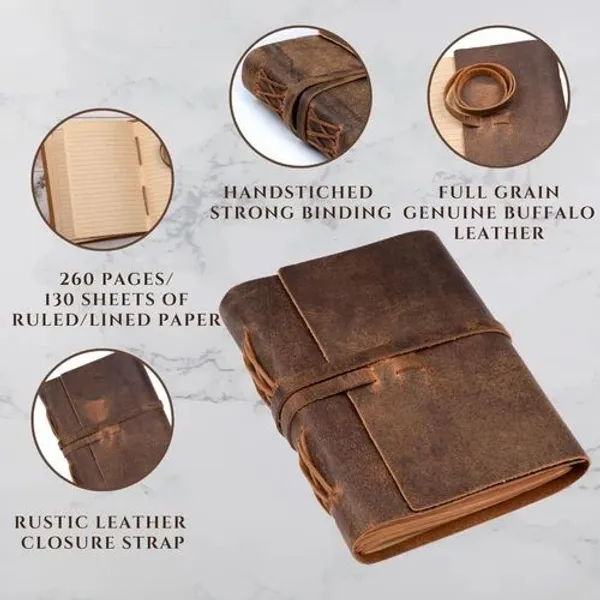 Antique_Brown_Buffalo_Leather_Wraparound_Ruled_Journal_200_Pages_7X5_In