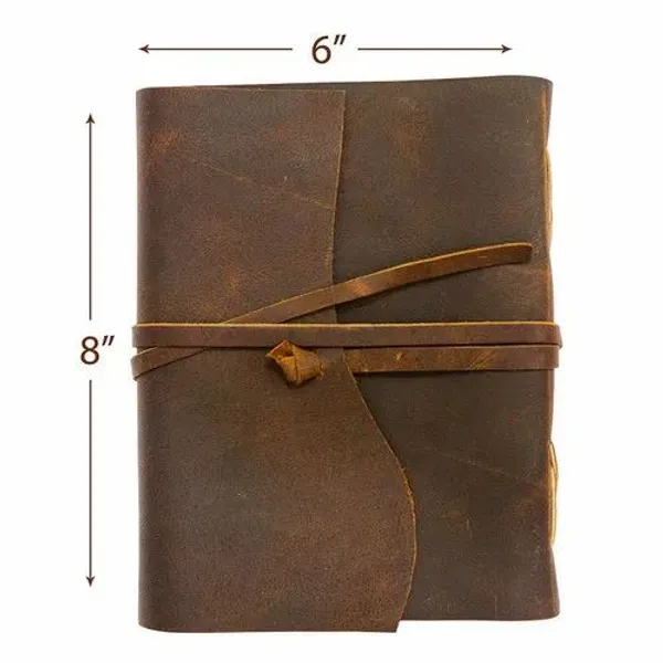 Handmade_Dark_Vintage_Brown_100%_Genuine_Buffalo_Leather_Journal_For_Writing_&_Sketching_-_Wrap-Around_Leather_Tie_Strap,_200_Unruled_Pages,_Portable_7X5_Inch_Hand-Stitched_Flap_Journal
