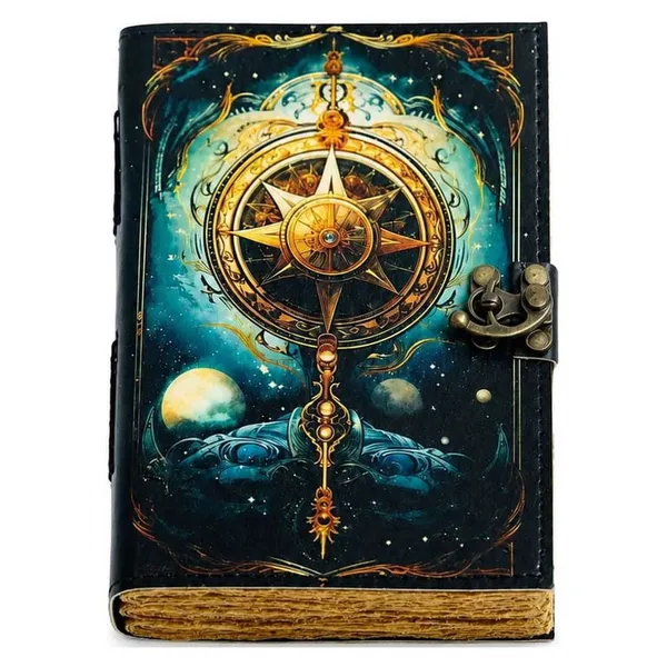 Handmade_High-Definition_UV_Printed_Celestial_Compass_Leather_Journal_With_Antique_Deckle_Edge_Paper_For_Writing_&_Sketching_-_Vintage_Brass_Finish_Lock,_200_Unruled_Pages,_Portable_7X5_Inch_Hand-Stitched_Diary