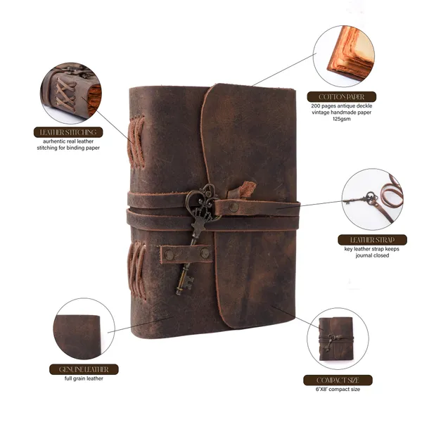 Dark_Brown_Buffalo_Leather_Wraparound_Key_Lock_Journal_200_Pages