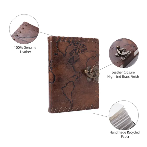 Tan_Brown_Buffalo_Leather_Embossed_World_Map_Lock_Journal_200_Pages