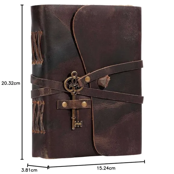 Dark_Brown_Buffalo_Leather_Deckle_Edge_Key_Lock_Journal_200_Pages