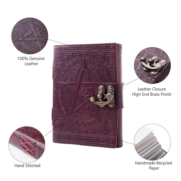 Handmade_Embossed_Celtic_Pentagram_Deep_Plum_Purple_100%_Genuine_Buffalo_Leather_Journal_For_Writing_&_Sketching_-_Vintage_Brass_Finish_Lock,_200_Unruled_Pages,_Portable_7X5_Inch_Hand-Stitched_Diary_For_Men_&_Women