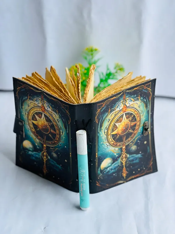 Handmade_High-Definition_UV_Printed_Celestial_Compass_Leather_Journal_With_Antique_Deckle_Edge_Paper_For_Writing_&_Sketching_-_Vintage_Brass_Finish_Lock,_200_Unruled_Pages,_Portable_7X5_Inch_Hand-Stitched_Diary