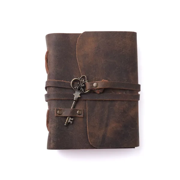 Dark_Brown_Buffalo_Leather_Wraparound_Key_Lock_Journal_200_Pages