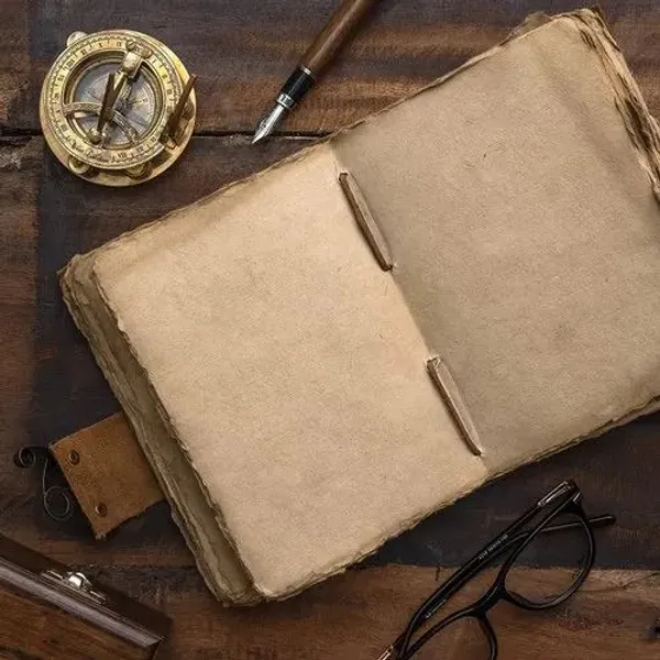 Handmade_Vintage_Rustic_Brown_100%_Genuine_Buffalo_Leather_Journal_With_Antique_Burnt_Deckle_Edge_Paper_For_Writing_&_Sketching_-_Riveted_Leather_Strap_With_Vintage_Brass_Finish_Lock,_200_Unruled_Pages,_Portable_8X6_Inch_Hand-Stitched_Diary_For_Men_&_Women