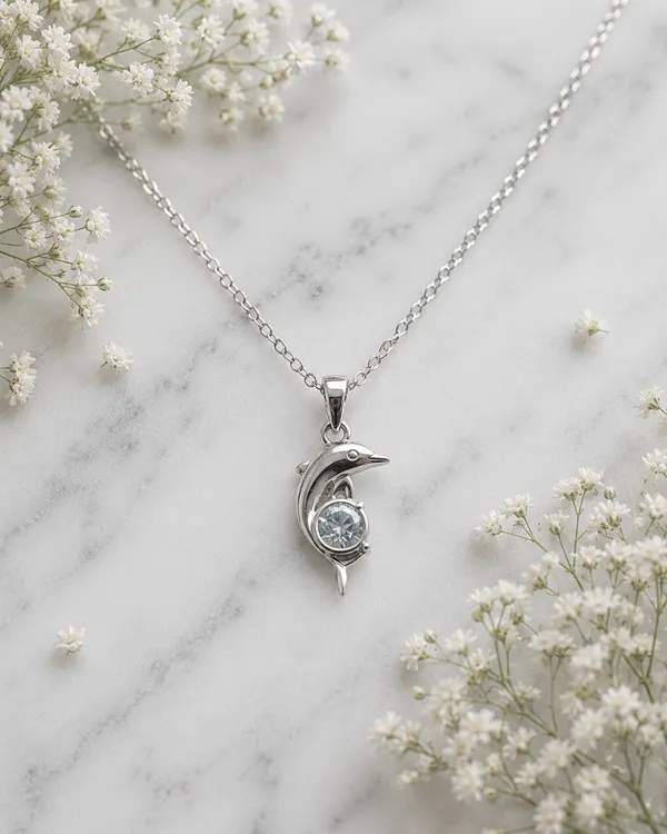 Silver_Dolphin_Chain_Pendant_Necklace_For_Women