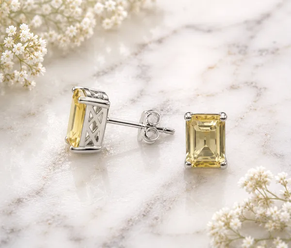 Silver_Metal_Rectangular_Stone_Stud_Earrings_For_Women