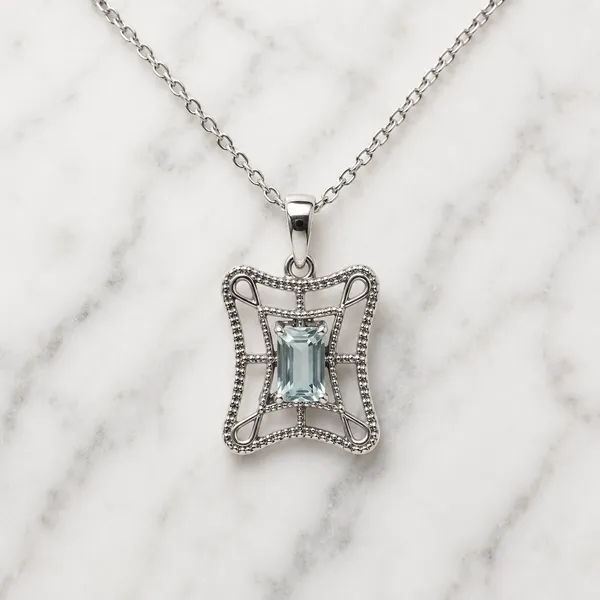 Silver_Openwork_Blue-Green_Stone_Pendant_Necklace_For_Women