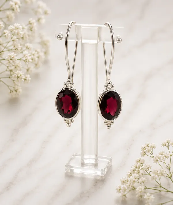 Silver_Pink_Oval_Stone_Drop_Earrings_For_Women